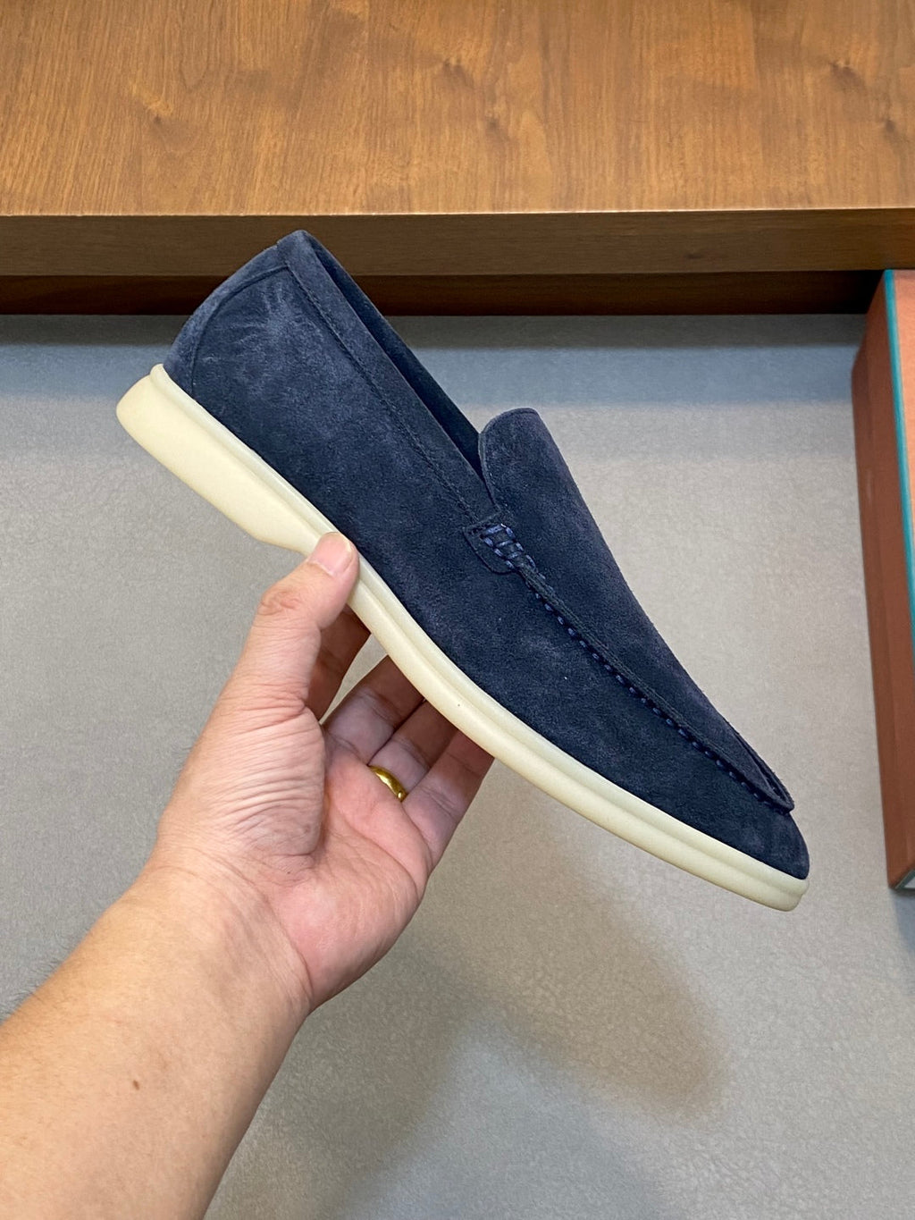 Loro Piana Suede Leather Slip-On Loafers