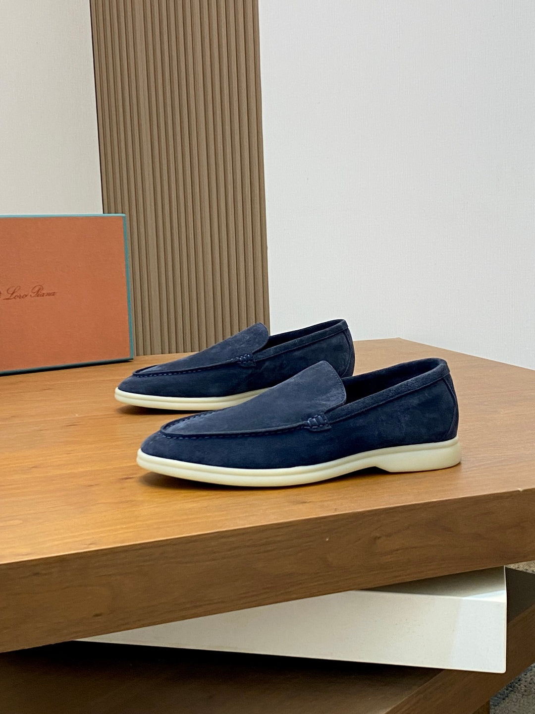 Loro Piana Suede Leather Slip-On Loafers