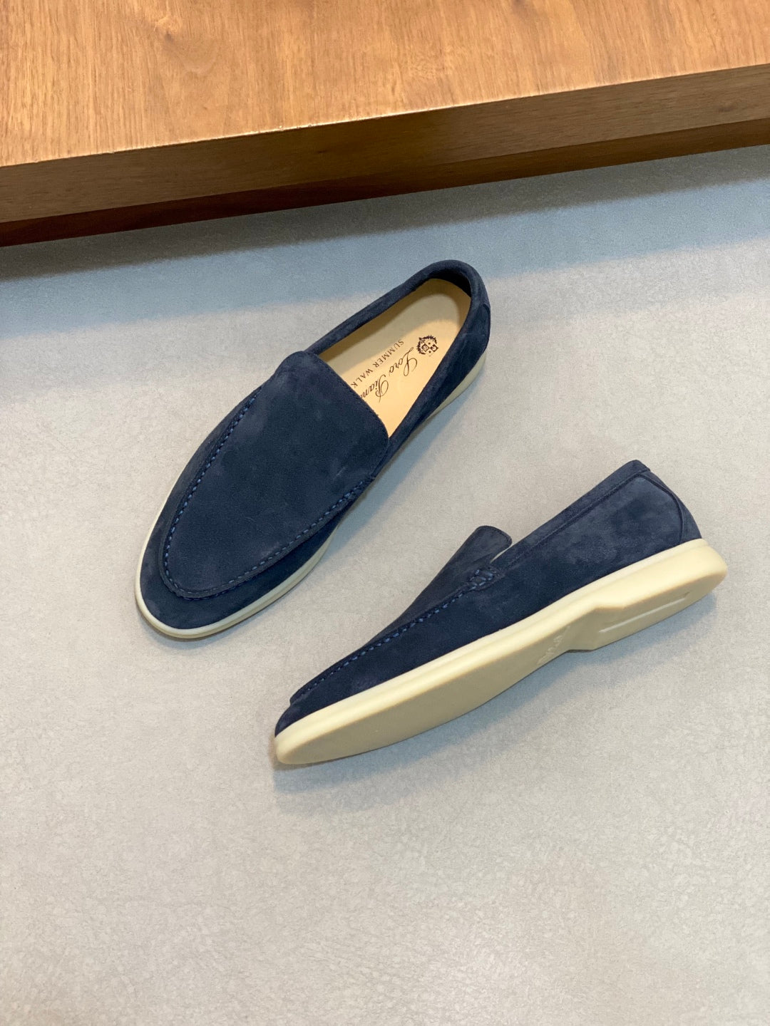 Loro Piana Suede Leather Slip-On Loafers