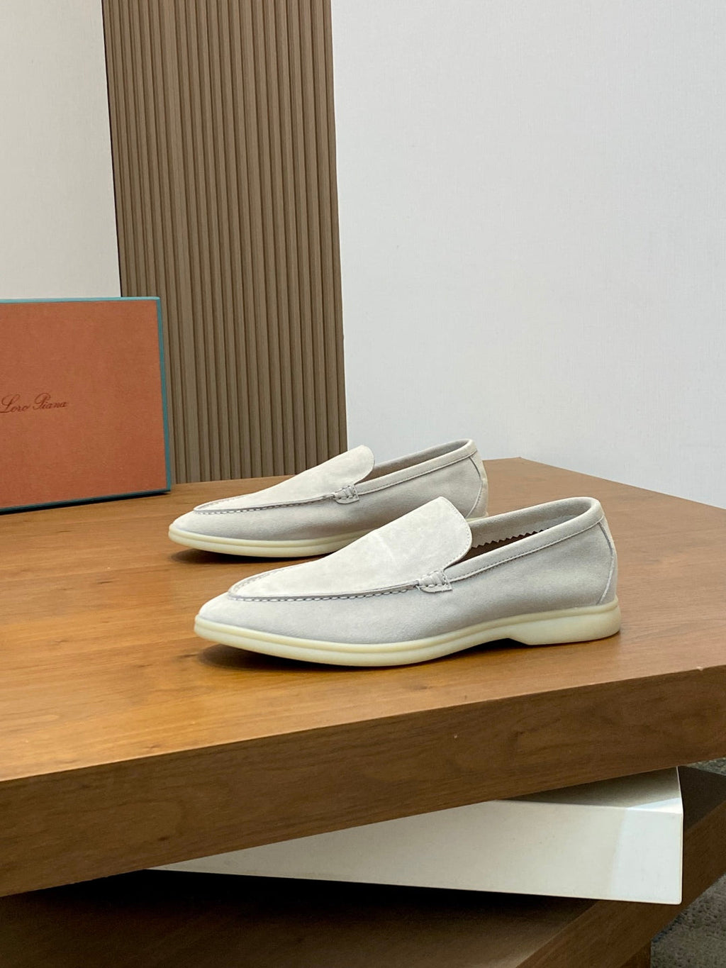 Loro Piana Suede Leather Slip-On Loafers
