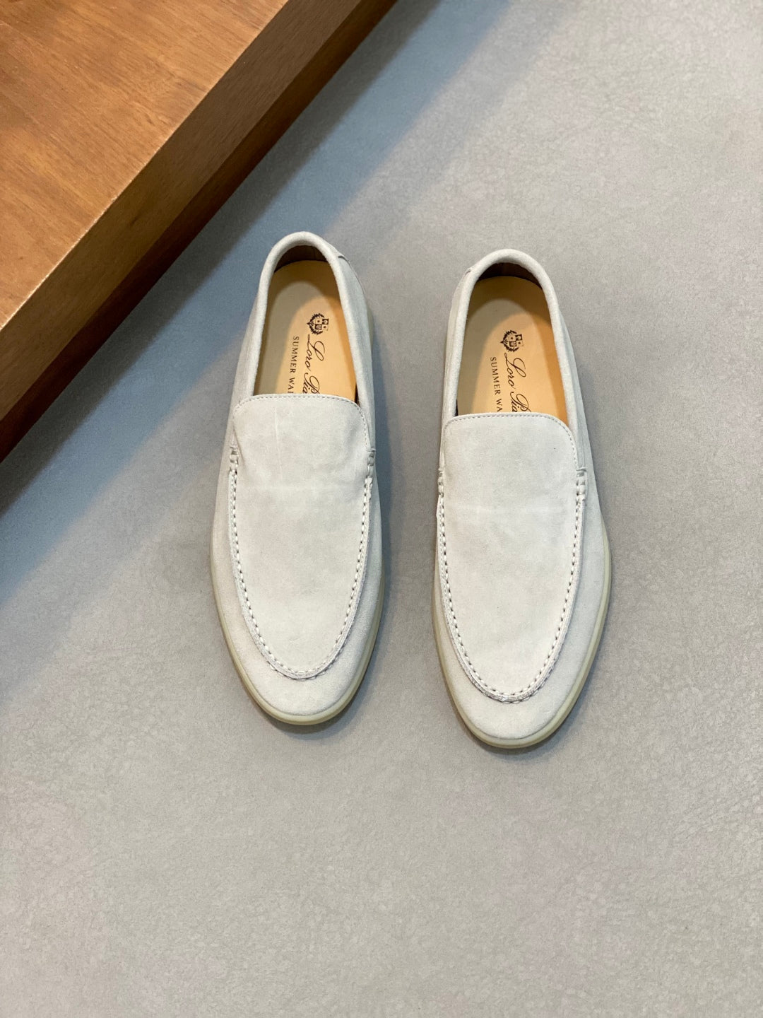 Loro Piana Suede Leather Slip-On Loafers