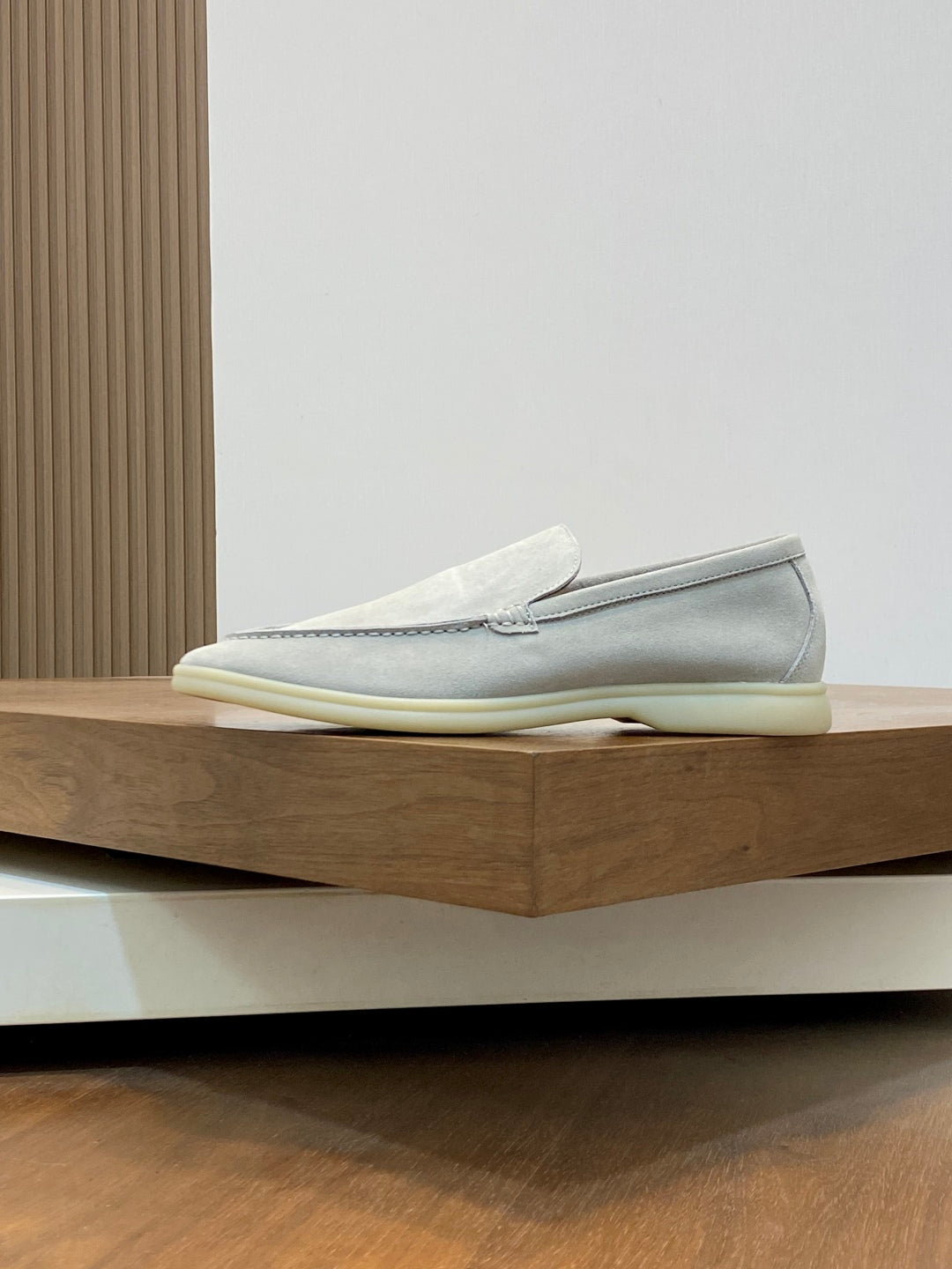 Loro Piana Suede Leather Slip-On Loafers