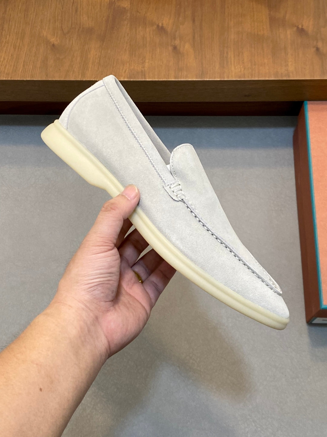 Loro Piana Suede Leather Slip-On Loafers