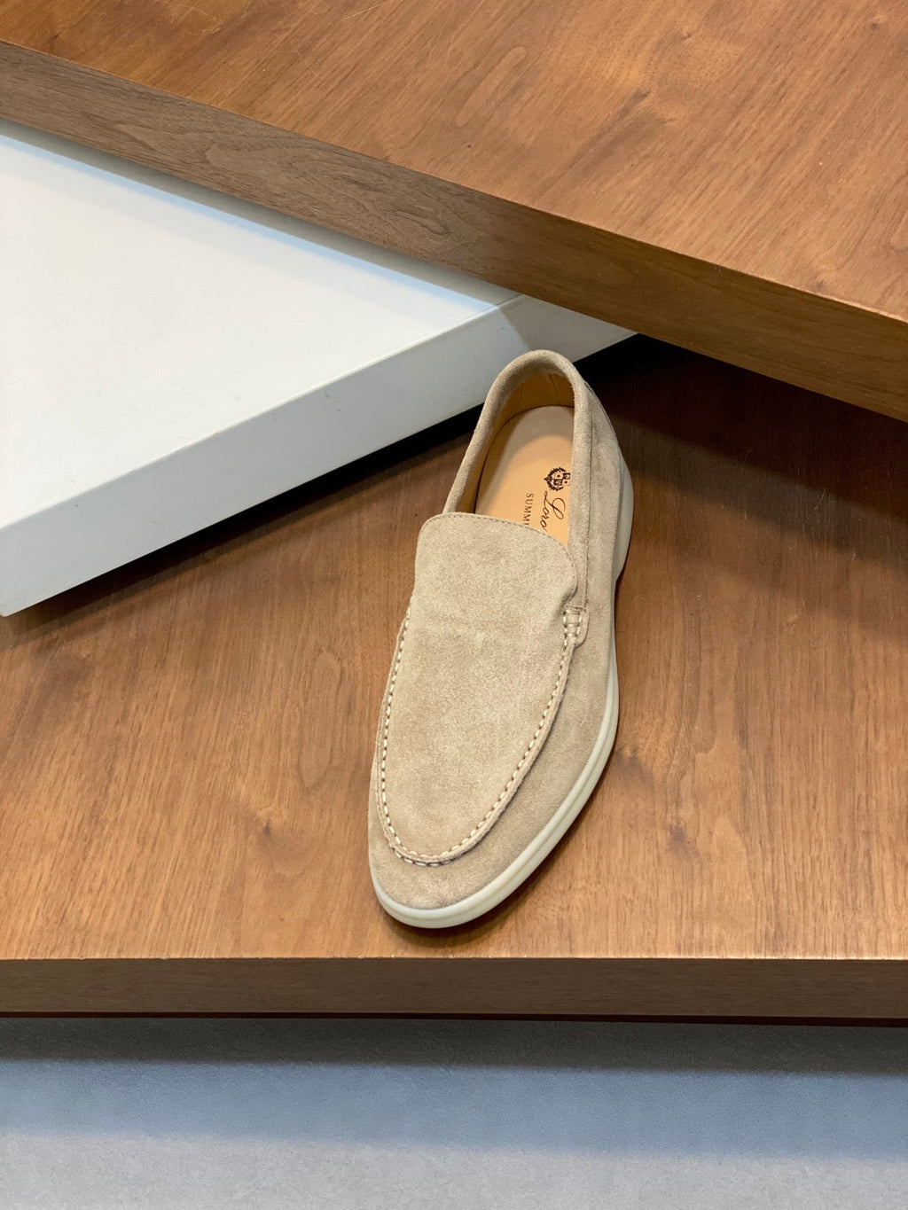 Loro Piana Suede Leather Slip-On Loafers