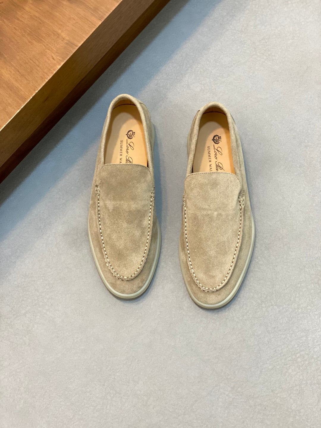 Loro Piana Suede Leather Slip-On Loafers