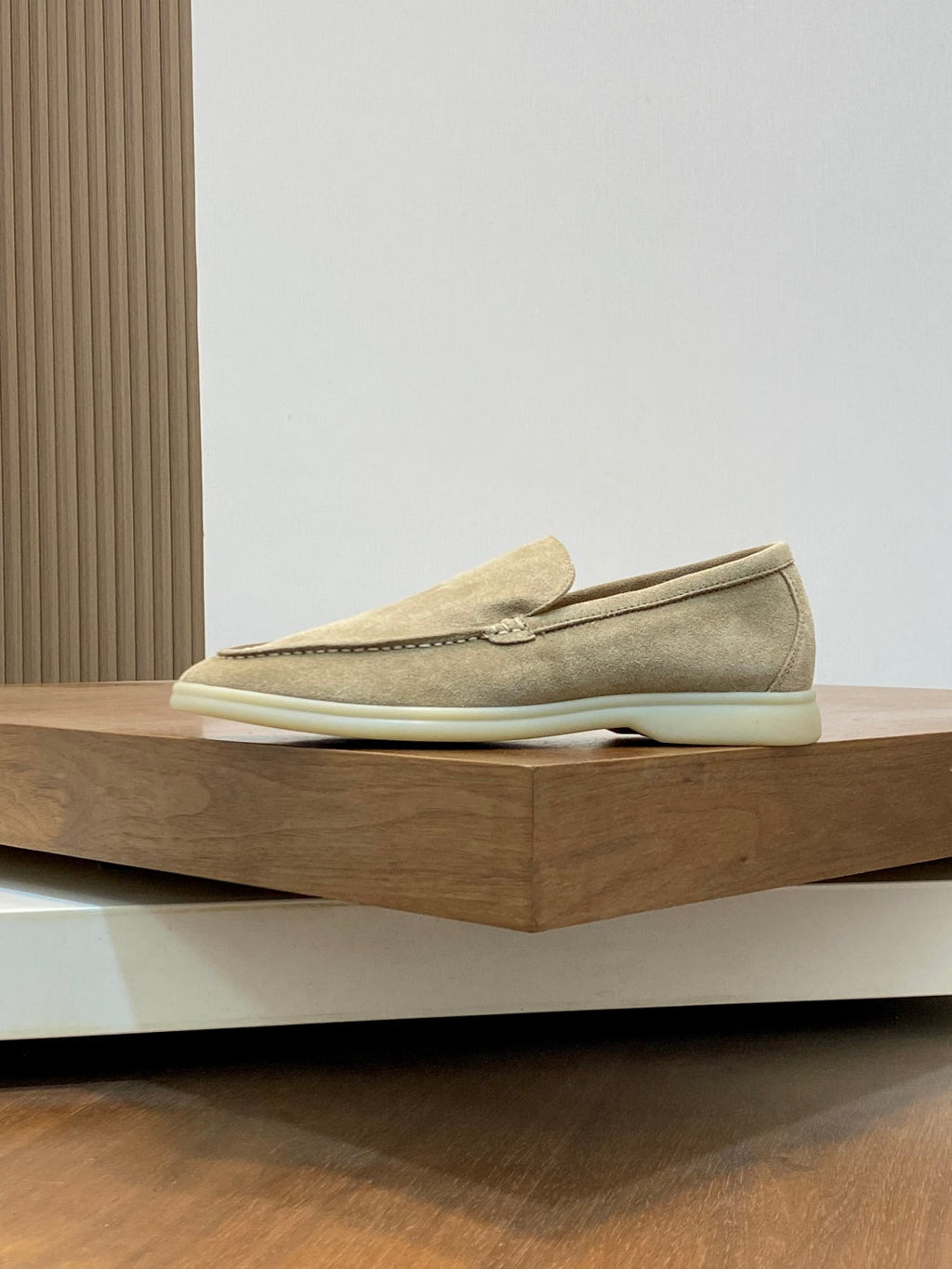 Loro Piana Suede Leather Slip-On Loafers