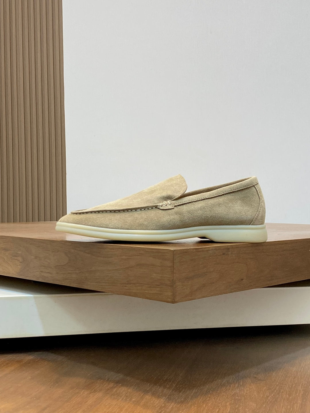 Loro Piana Suede Leather Slip-On Loafers