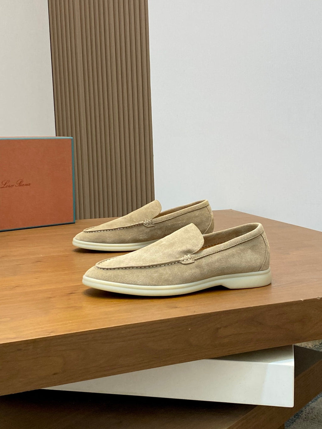 Loro Piana Suede Leather Slip-On Loafers