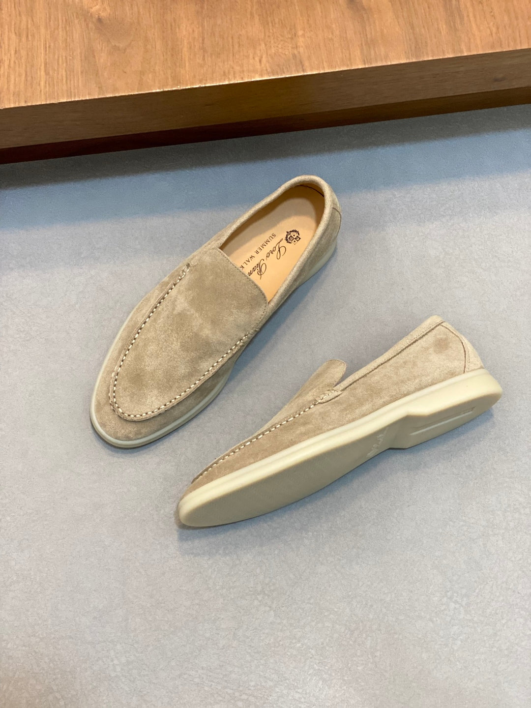 Loro Piana Suede Leather Slip-On Loafers