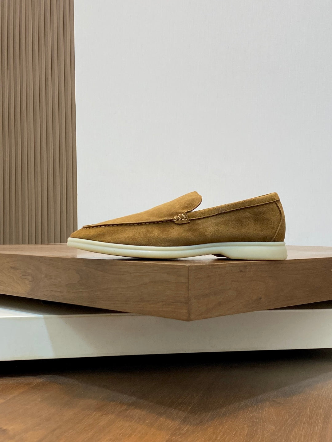 Loro Piana Suede Leather Slip-On Loafers