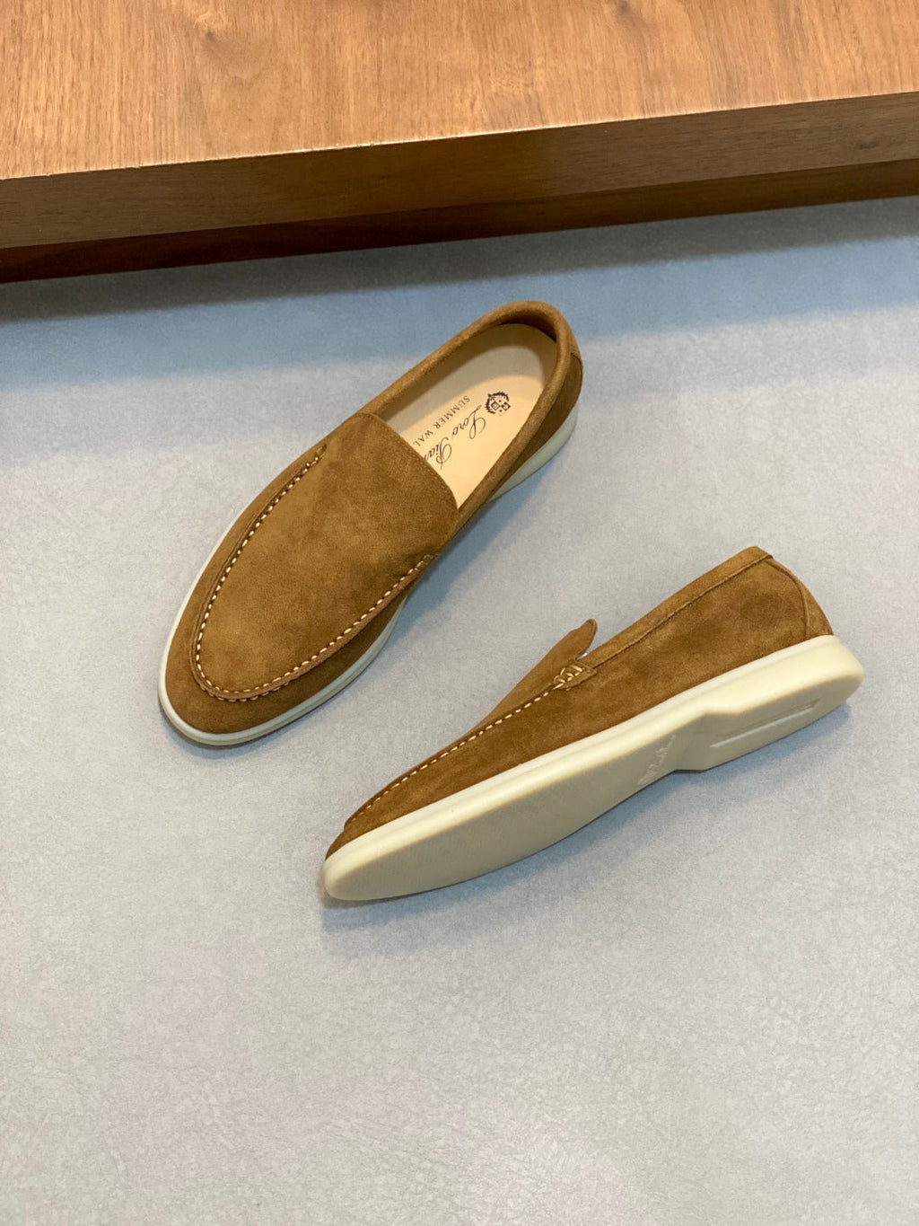 Loro Piana Suede Leather Slip-On Loafers