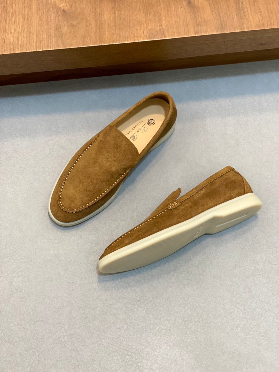 Loro Piana Suede Leather Slip-On Loafers