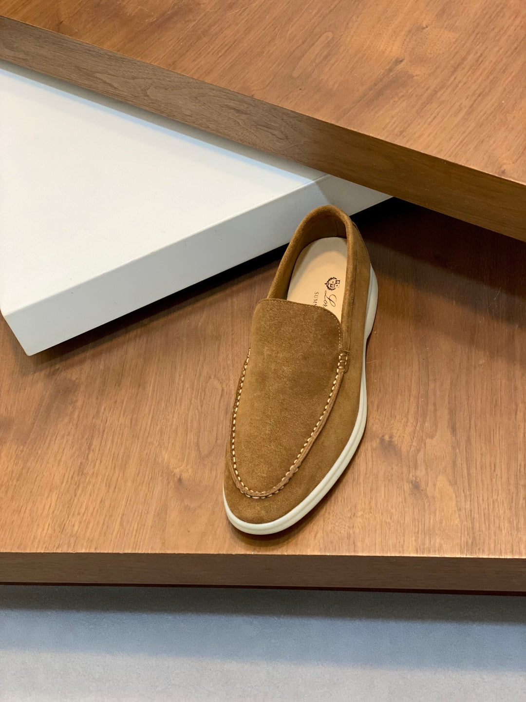 Loro Piana Suede Leather Slip-On Loafers