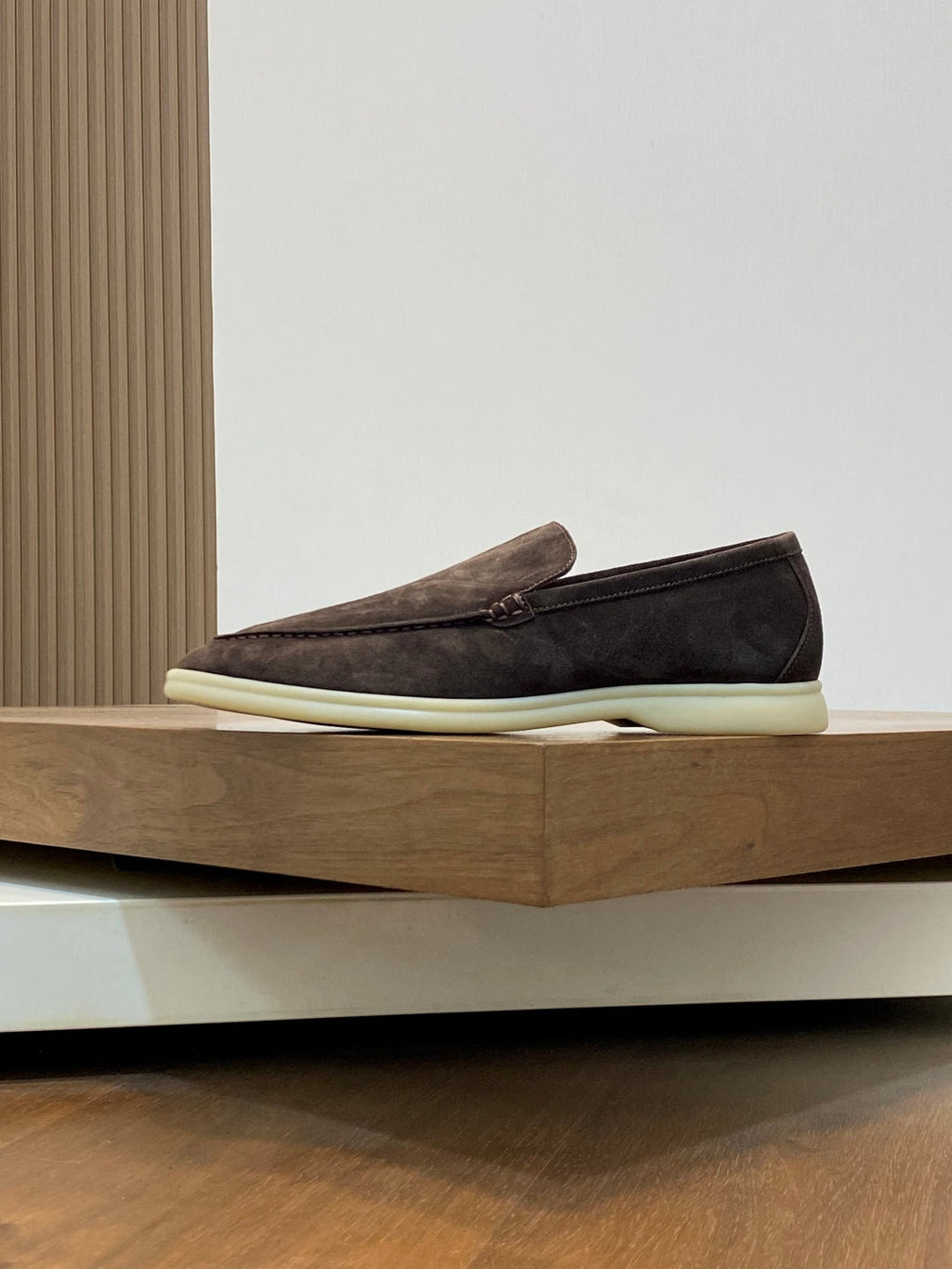 Loro Piana Suede Leather Slip-On Loafers