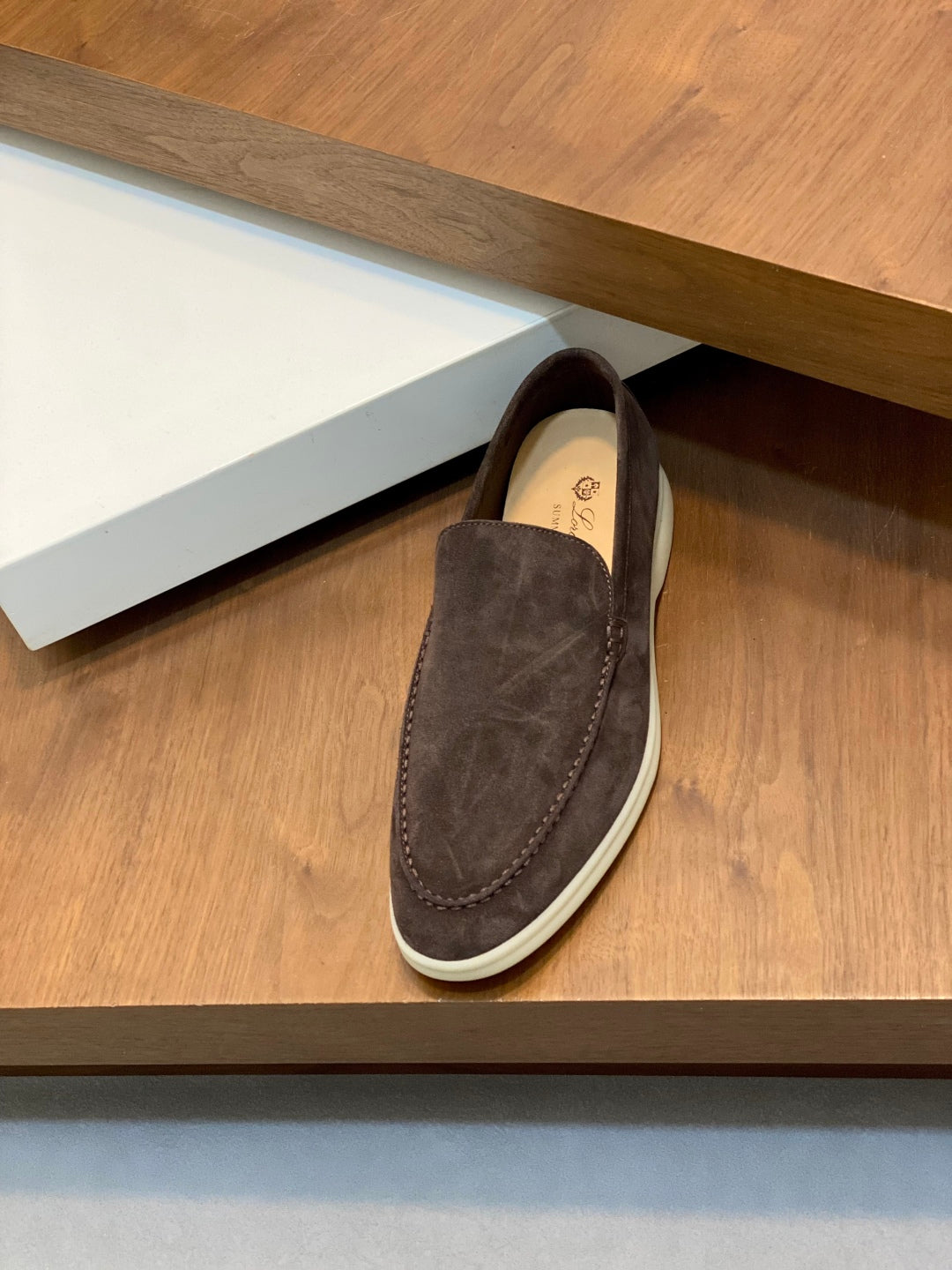 Loro Piana Suede Leather Slip-On Loafers