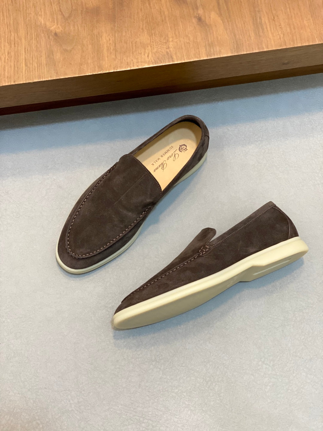 Loro Piana Suede Leather Slip-On Loafers