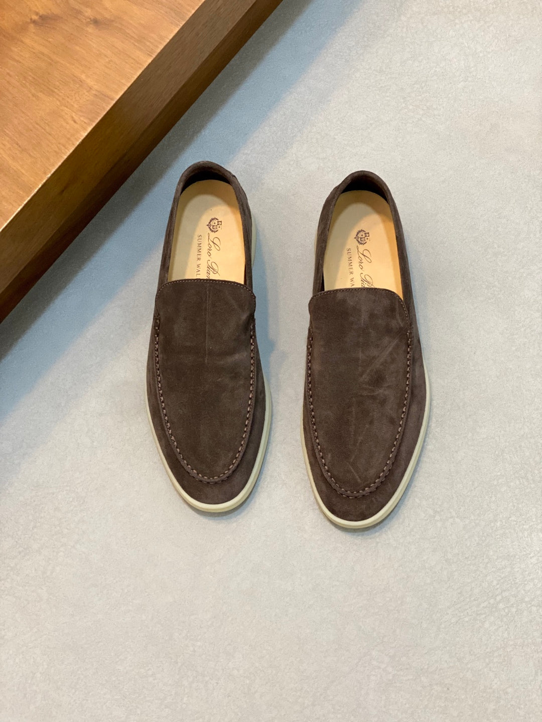 Loro Piana Suede Leather Slip-On Loafers