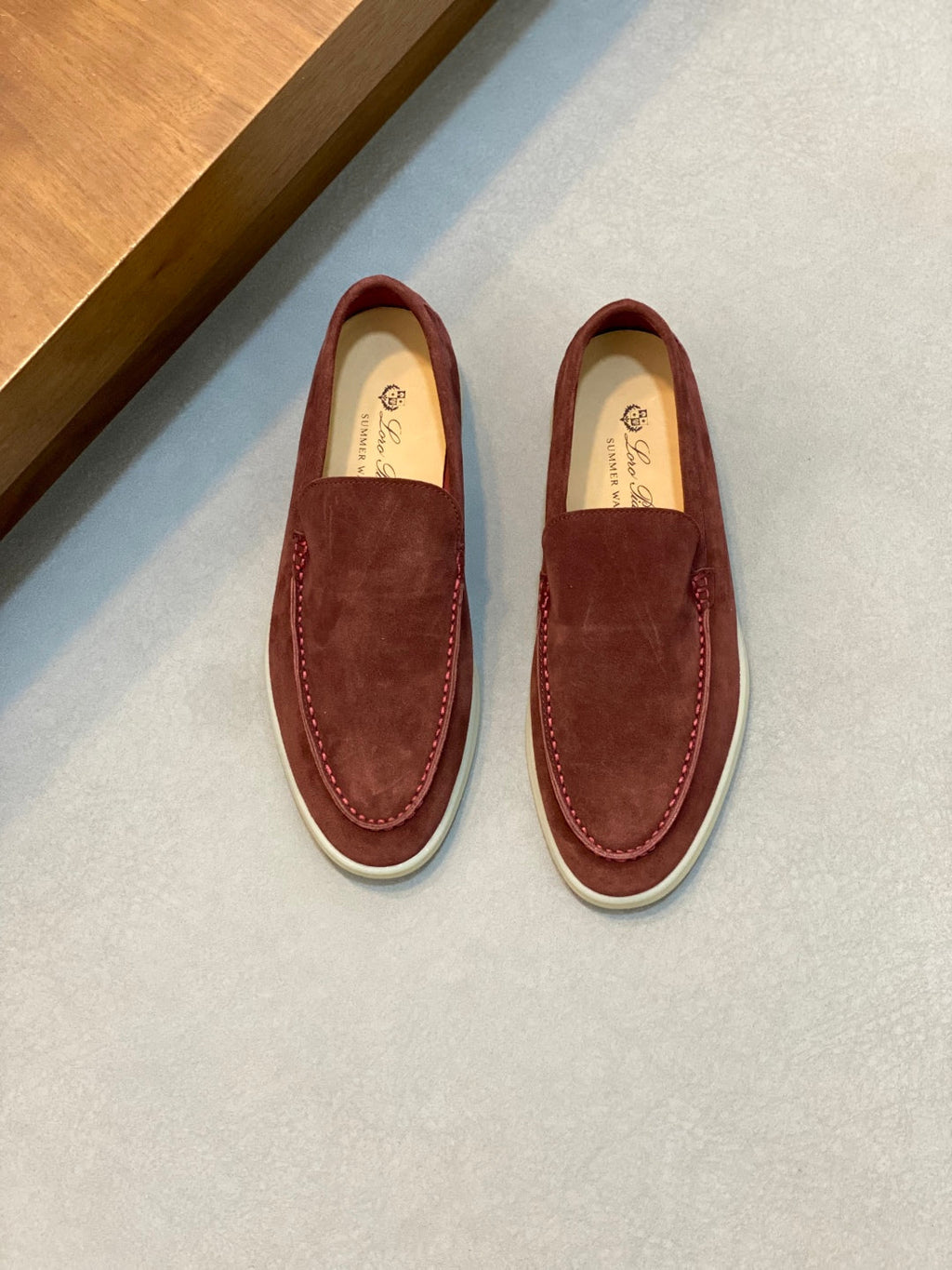 Loro Piana Suede Leather Slip-On Loafers