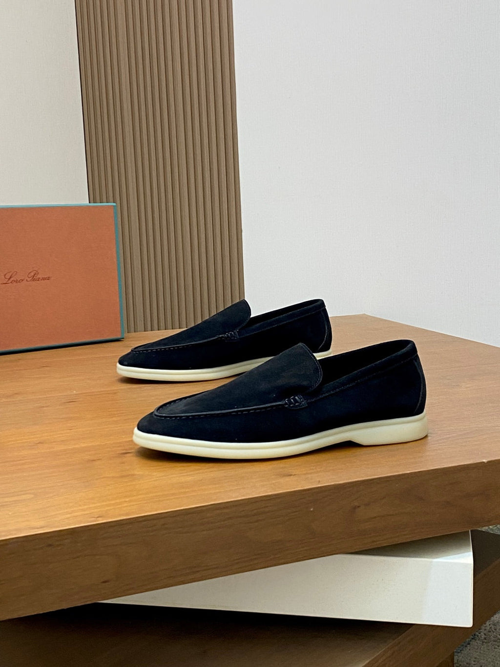 Loro Piana Suede Leather Slip-On Loafers