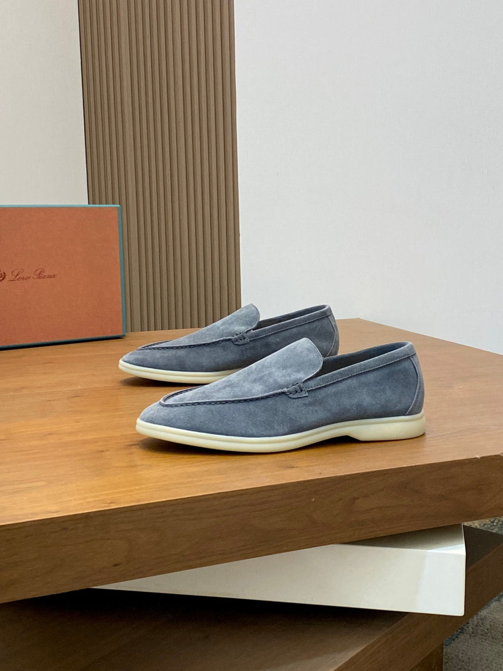 Loro Piana Suede Leather Slip-On Loafers