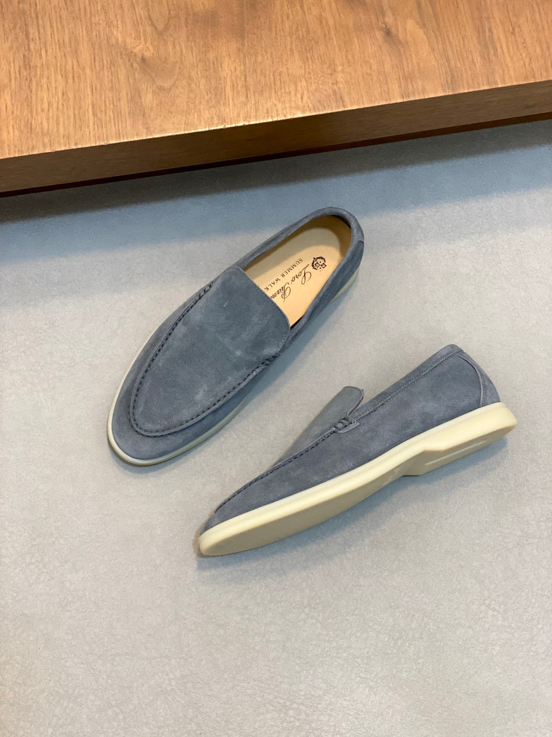 Loro Piana Suede Leather Slip-On Loafers