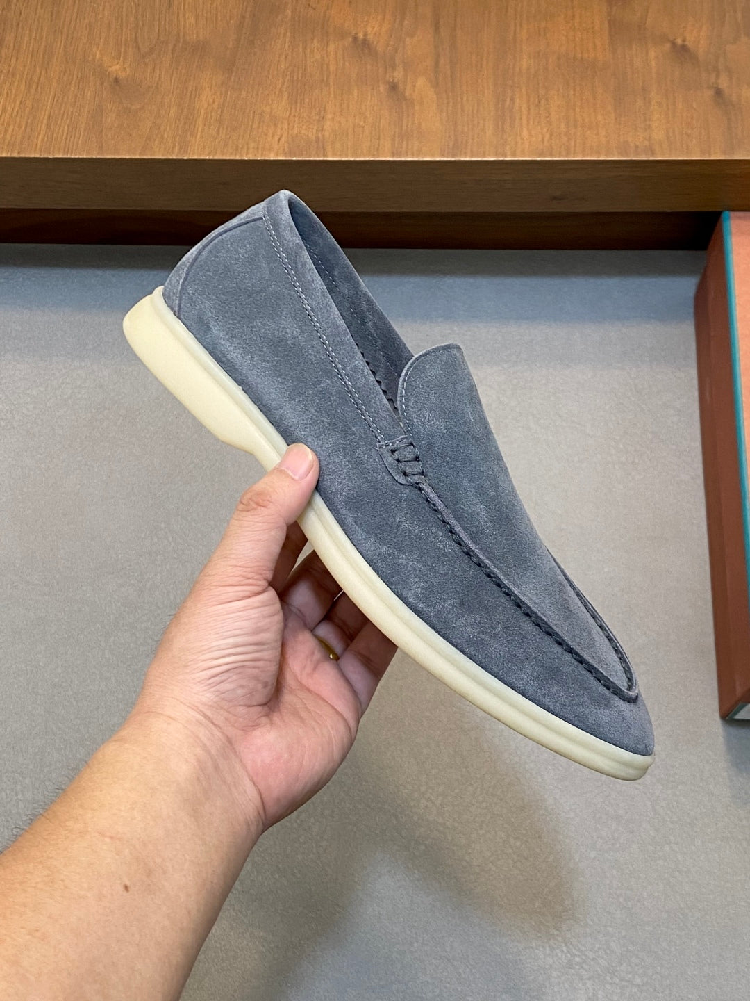 Loro Piana Suede Leather Slip-On Loafers