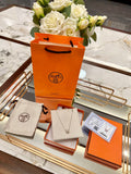 Hermès H-Letter Oval Enamel Necklace