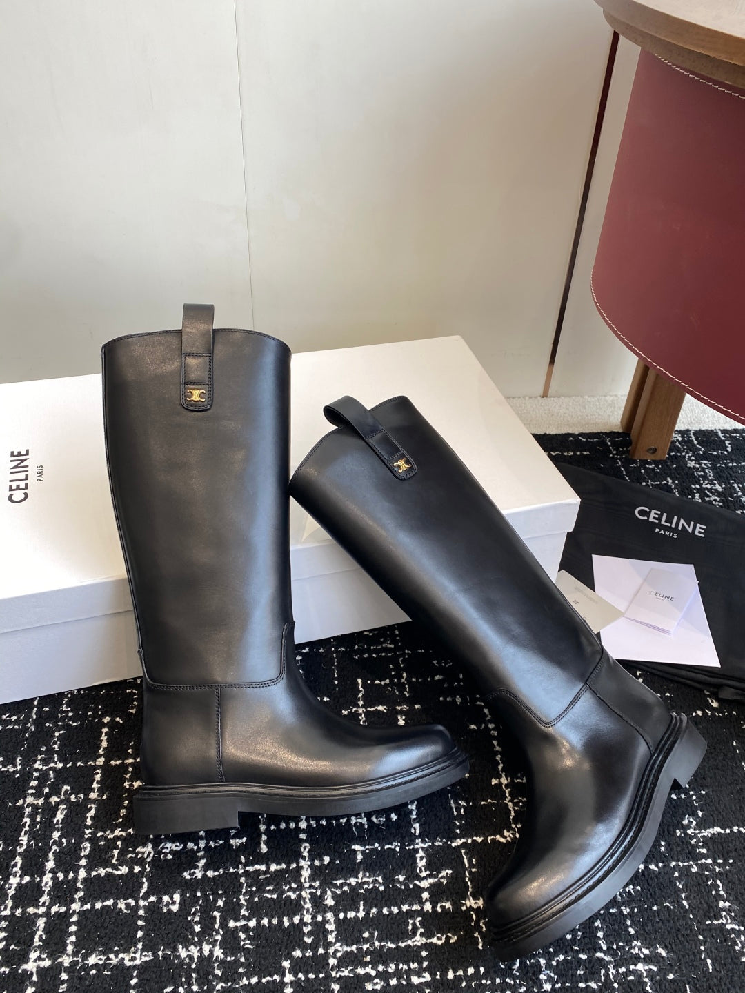 Celine Triomphe Equestrian Ankle Boots – 2025FW
