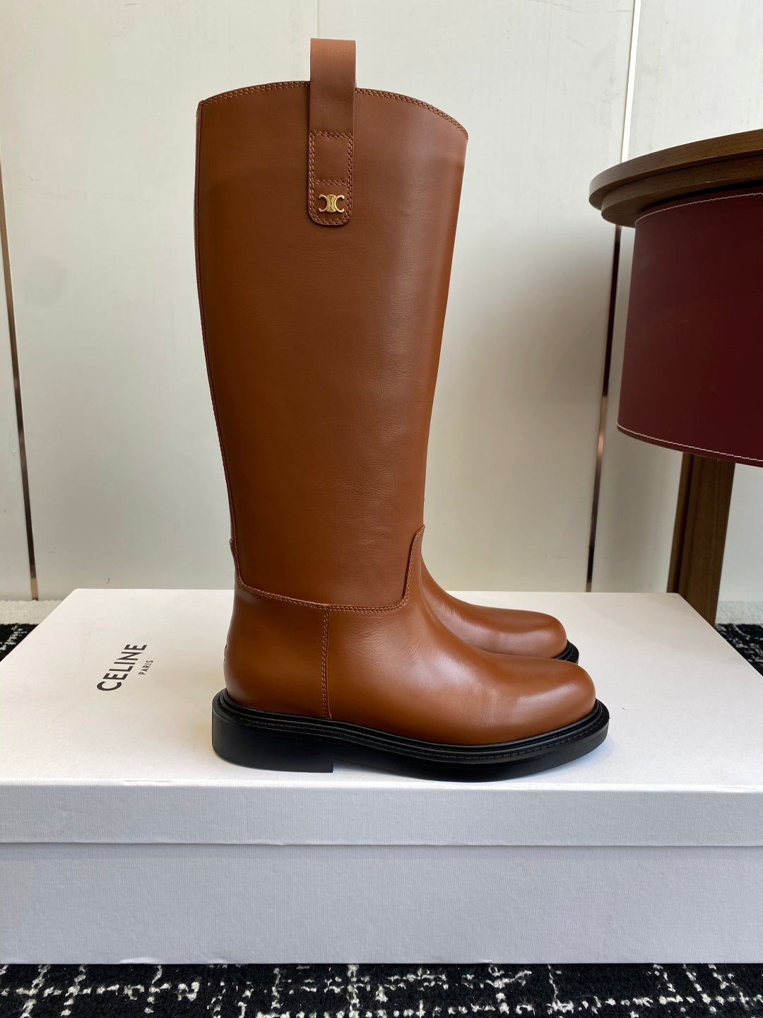 Celine Triomphe Equestrian Ankle Boots – 2025FW