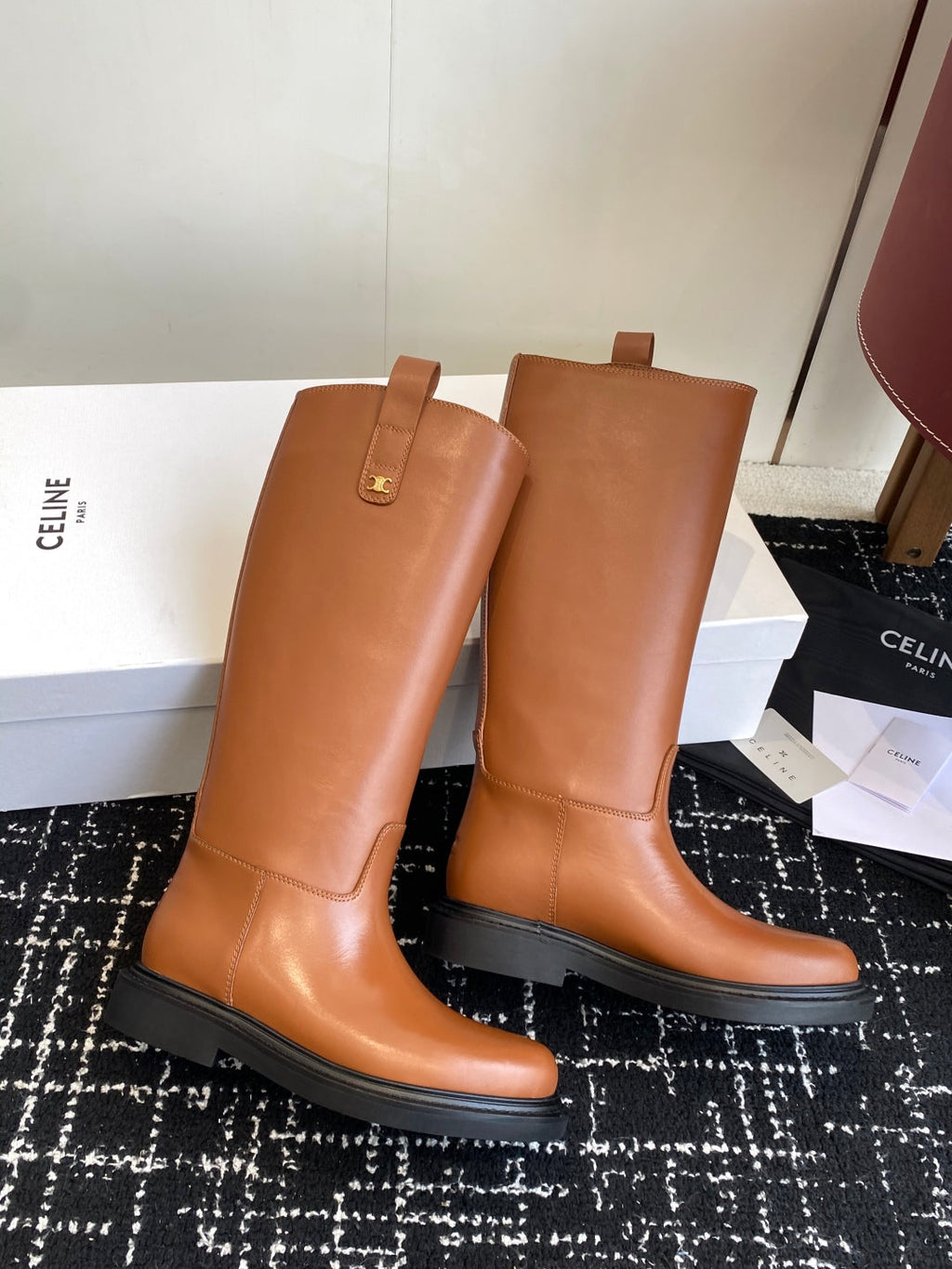 Celine Triomphe Equestrian Ankle Boots – 2025FW