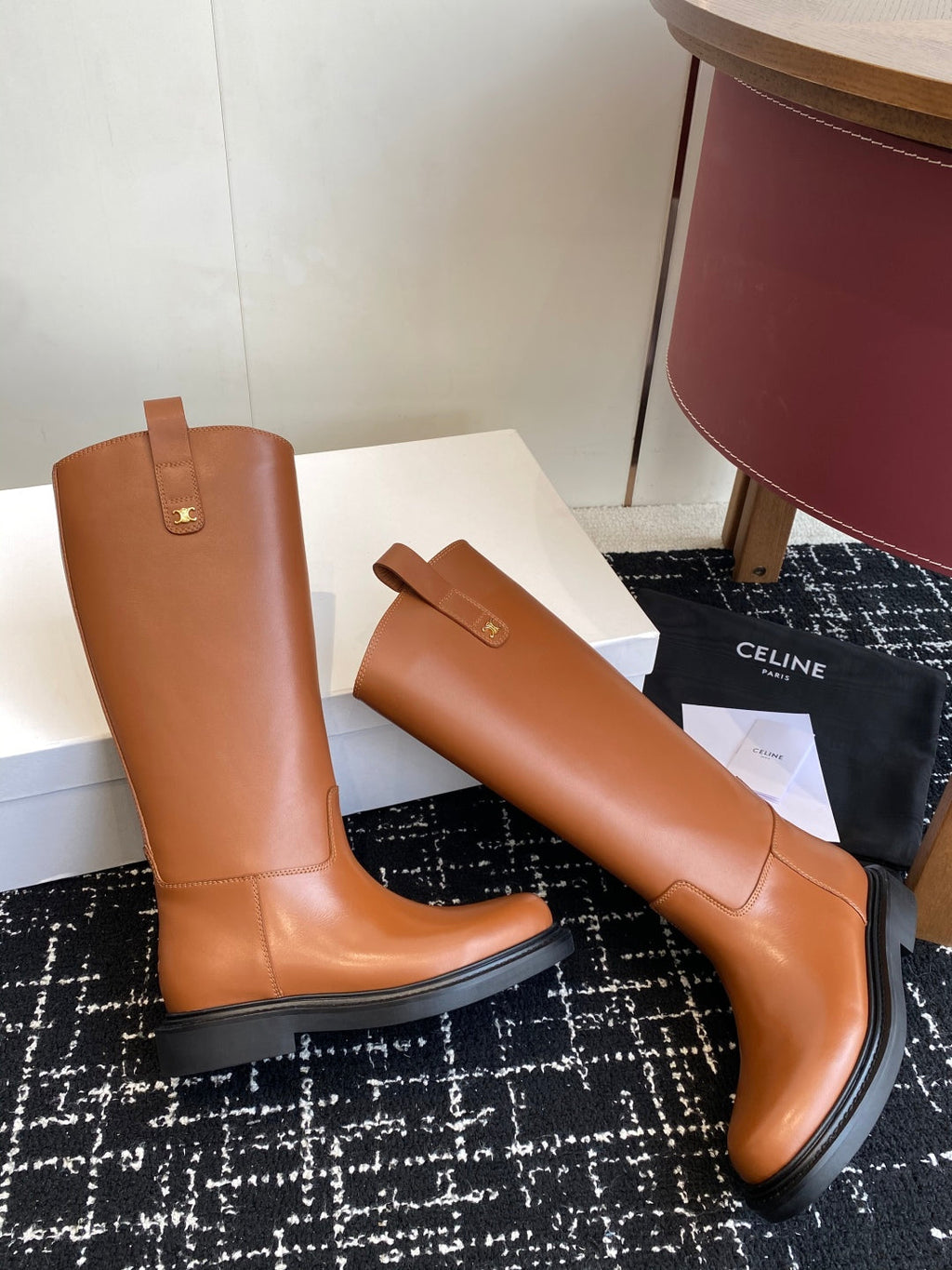 Celine Triomphe Equestrian Ankle Boots – 2025FW