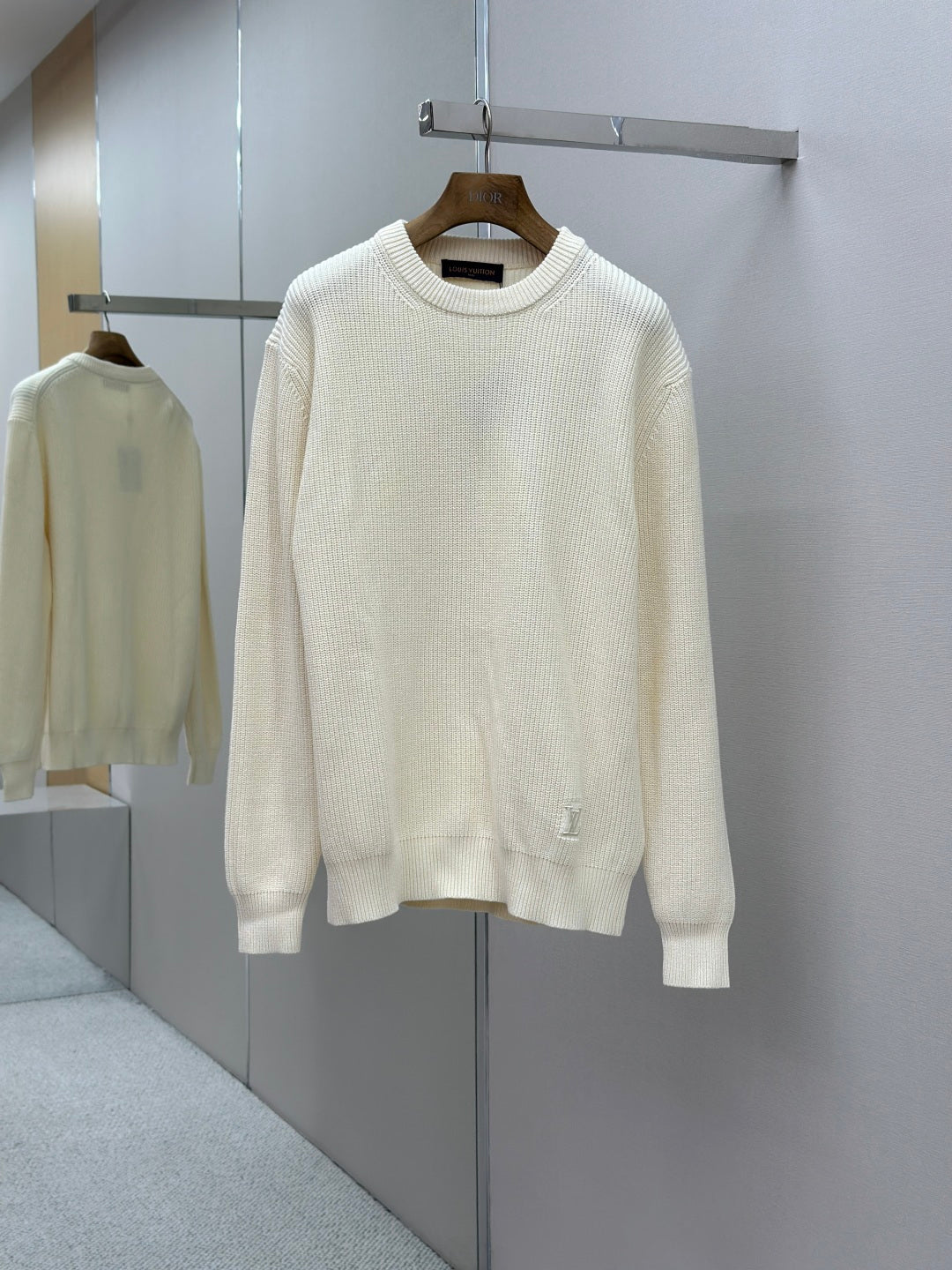 Louis Vuitton Logo Embroidered Knit Sweater