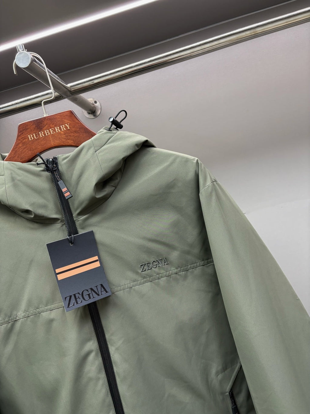 Zegna Letter Embroidered Down Jacket
