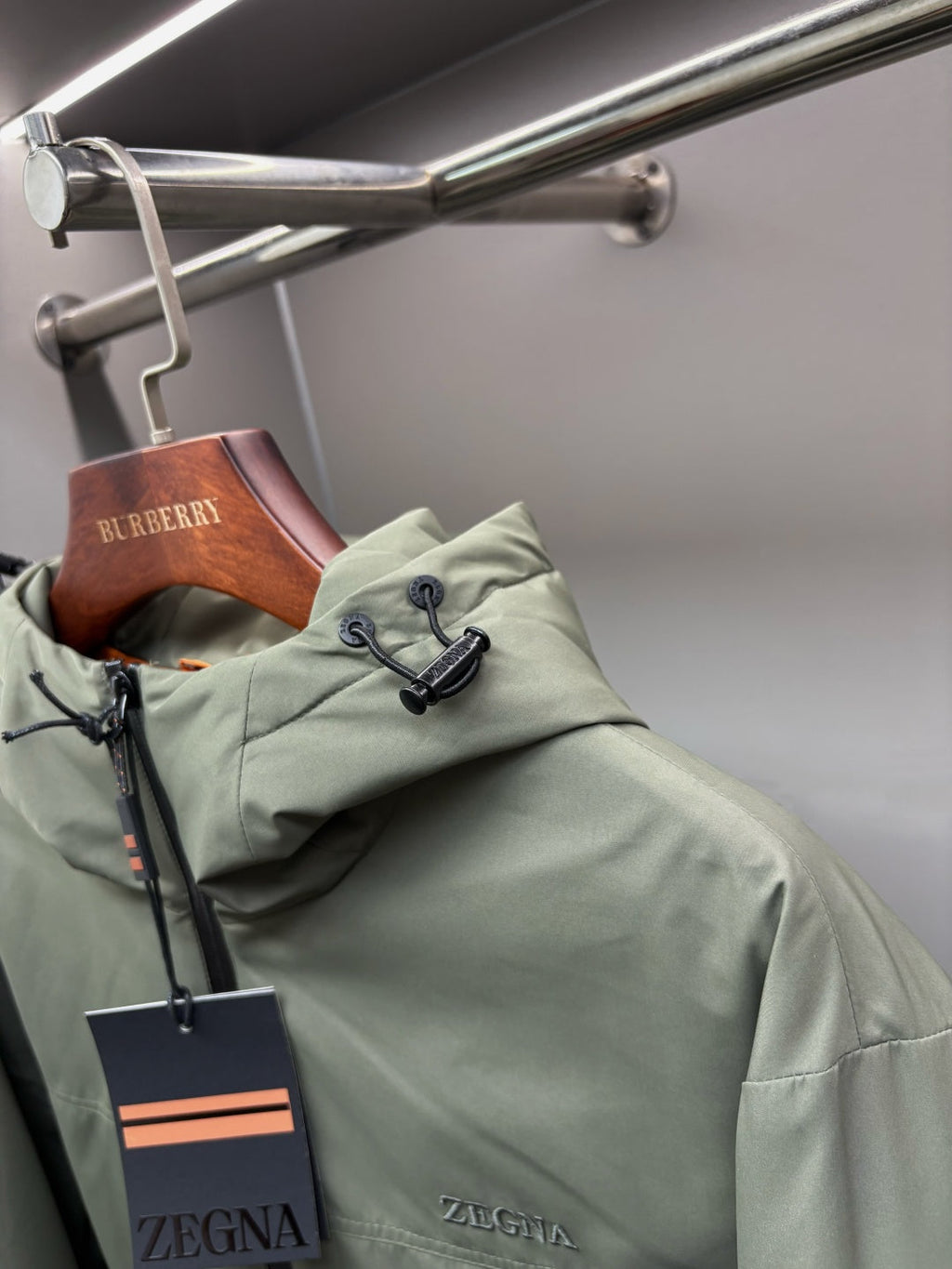 Zegna Letter Embroidered Down Jacket