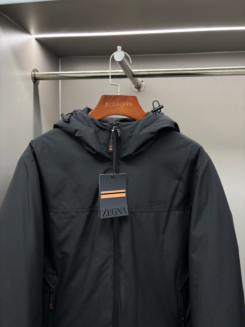 Zegna Letter Embroidered Down Jacket