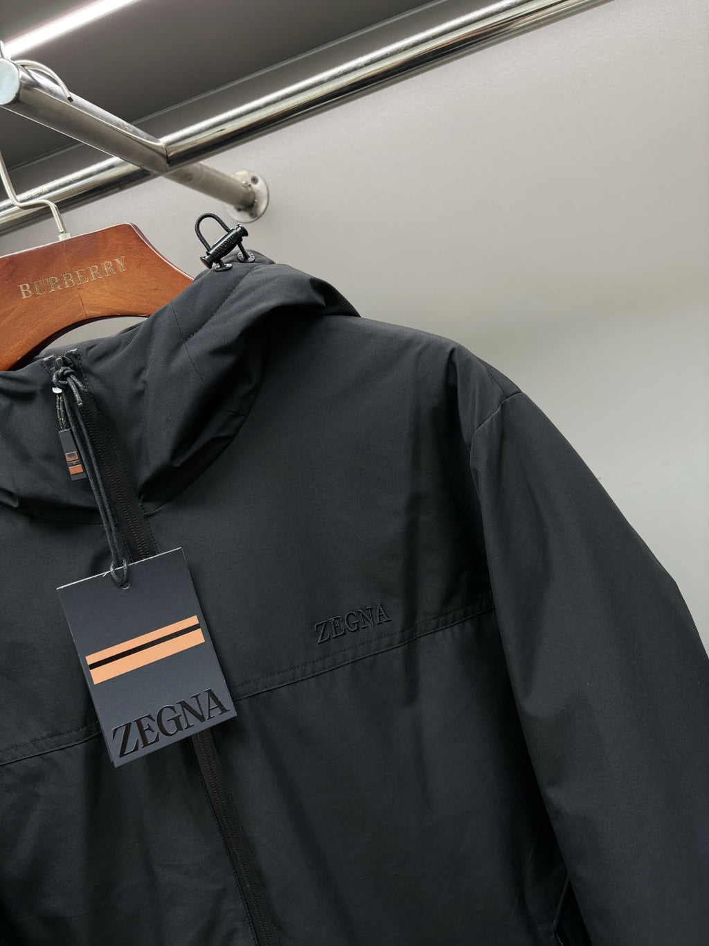 Zegna Letter Embroidered Down Jacket