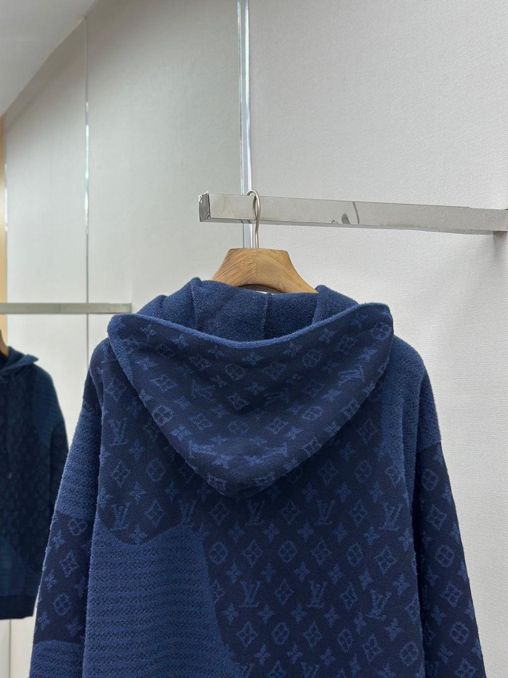 Louis Vuitton Monogram Jacquard Spliced Cashmere Hoodie