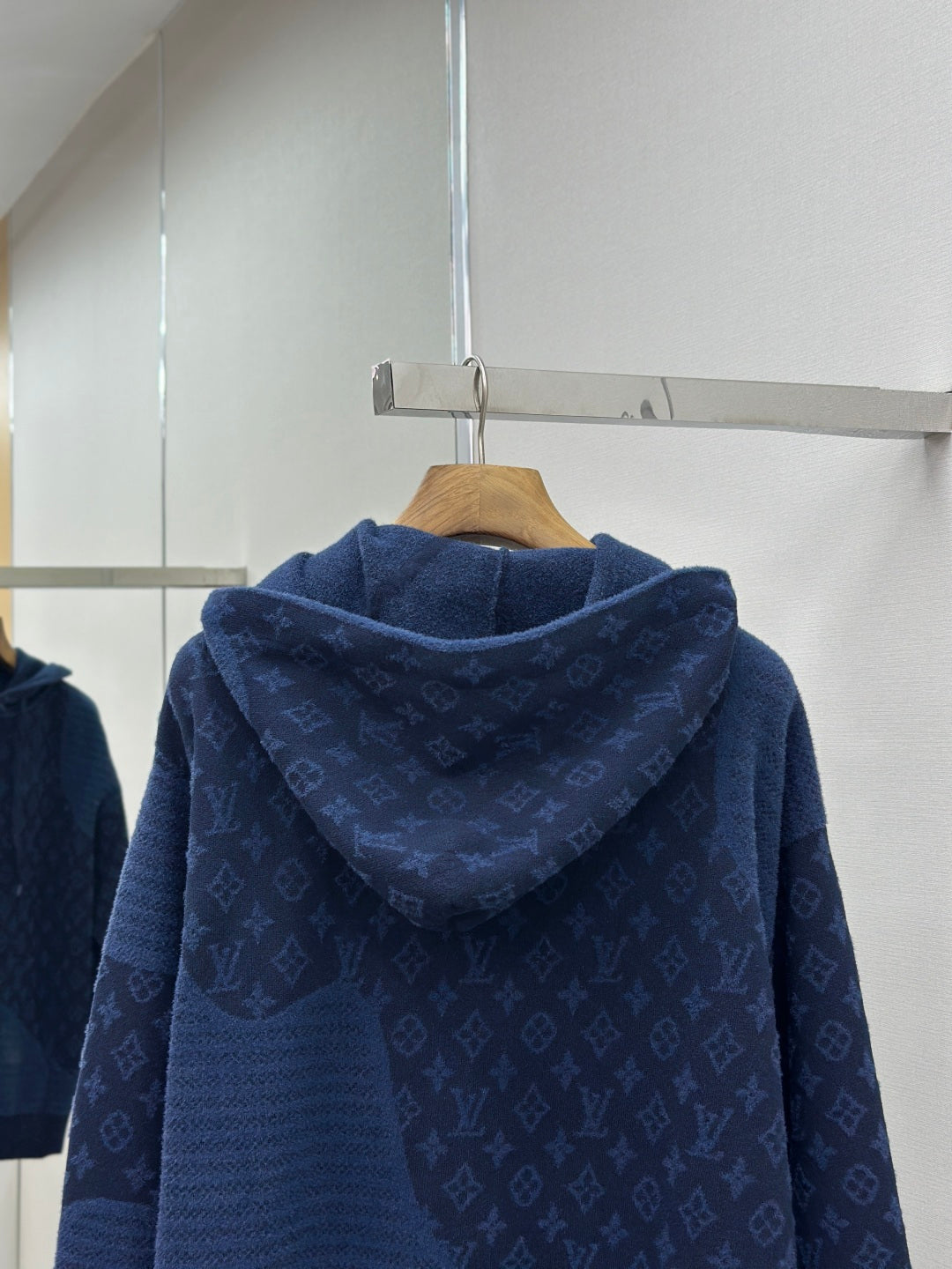 Louis Vuitton Monogram Jacquard Spliced Cashmere Hoodie