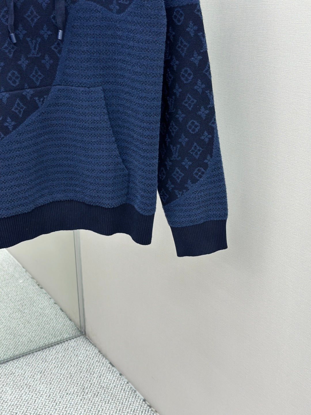 Louis Vuitton Monogram Jacquard Spliced Cashmere Hoodie