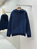 Louis Vuitton Monogram Jacquard Spliced Cashmere Hoodie