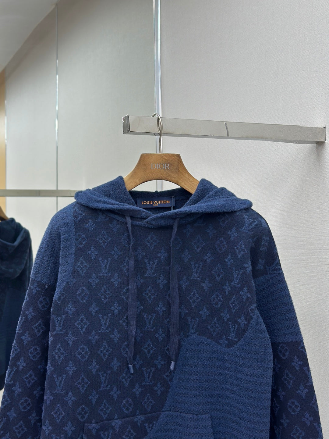 Louis Vuitton Monogram Jacquard Spliced Cashmere Hoodie