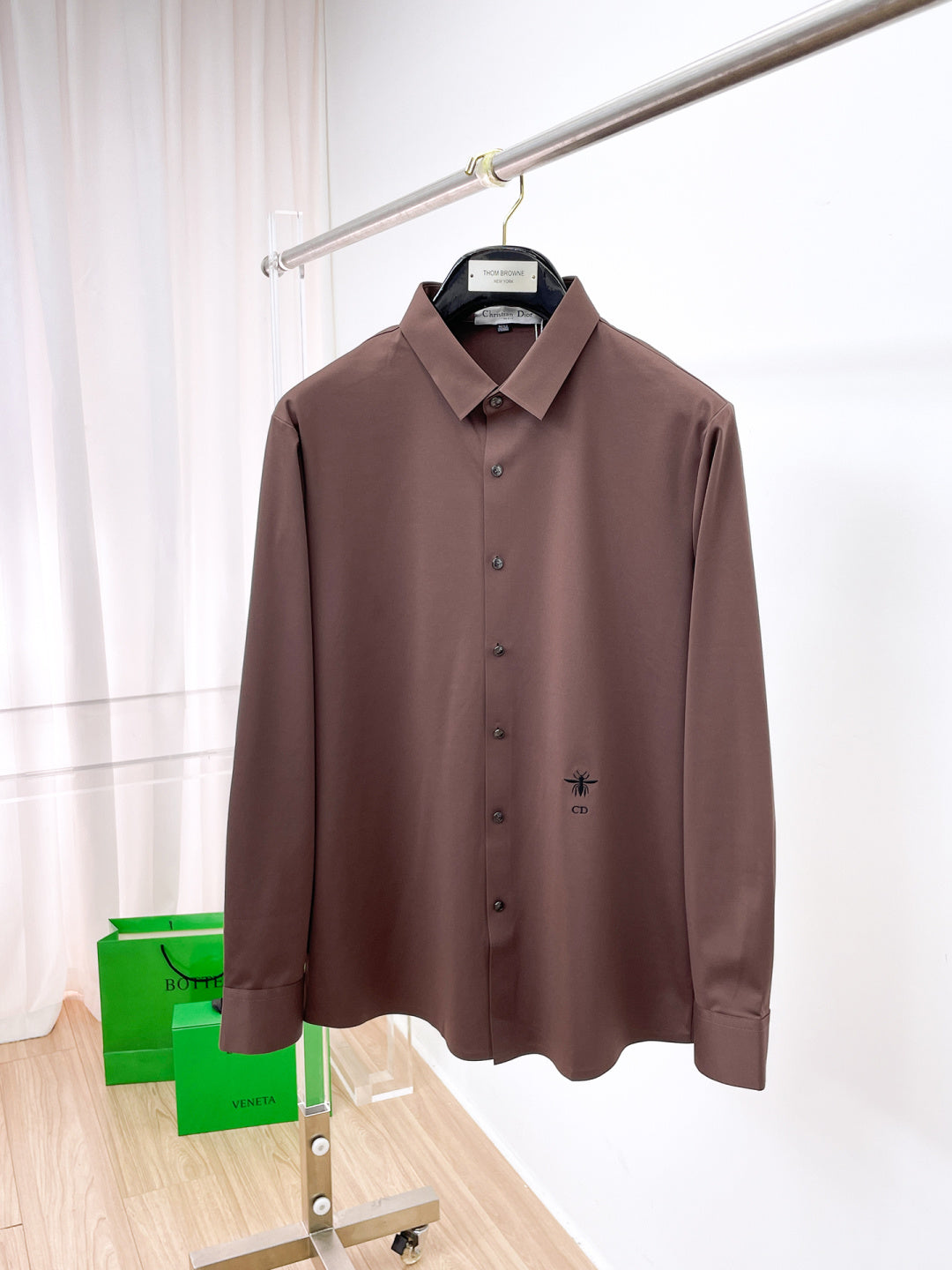 Dior Embroidered Logo Long Sleeve Shirt – 2025SS