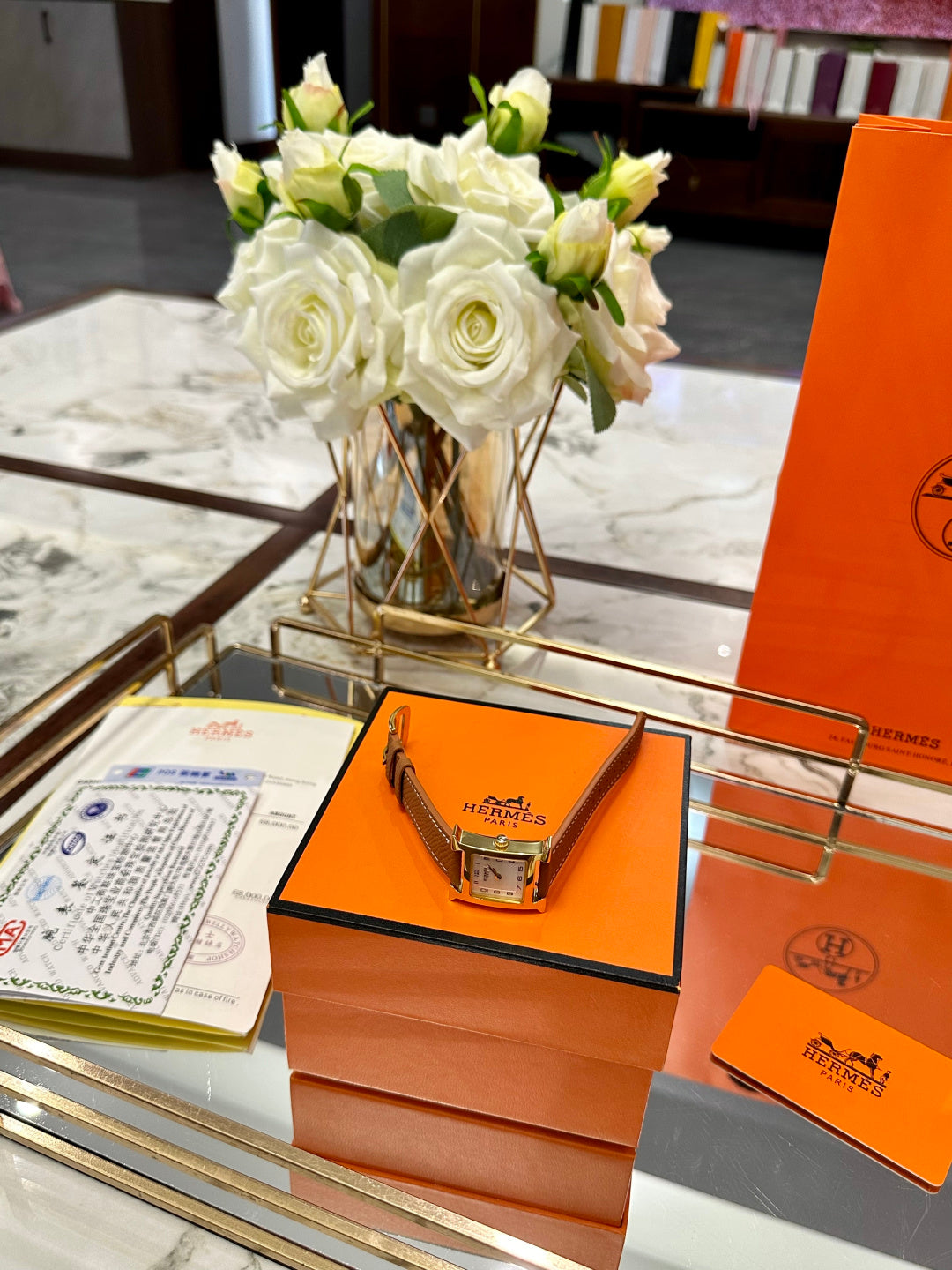 Hermès Small Square Quartz Wristwatch