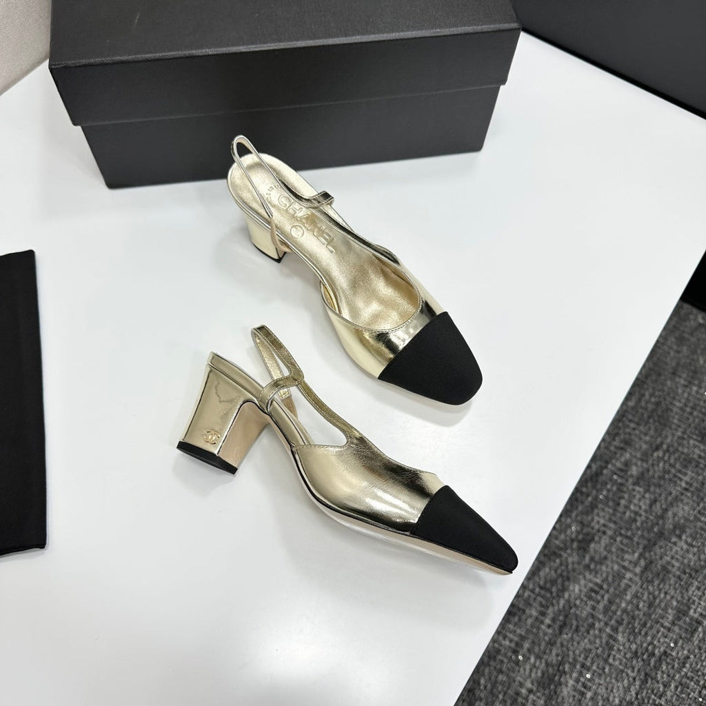 Chanel Classic Two-Tone Slingback Shoes