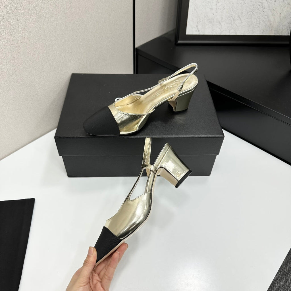 Chanel Classic Two-Tone Slingback Shoes