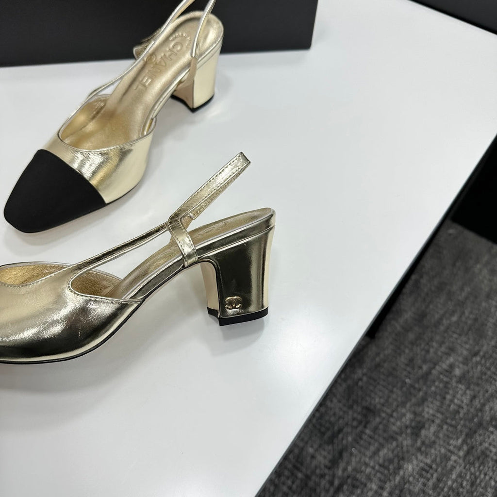 Chanel Classic Two-Tone Slingback Shoes