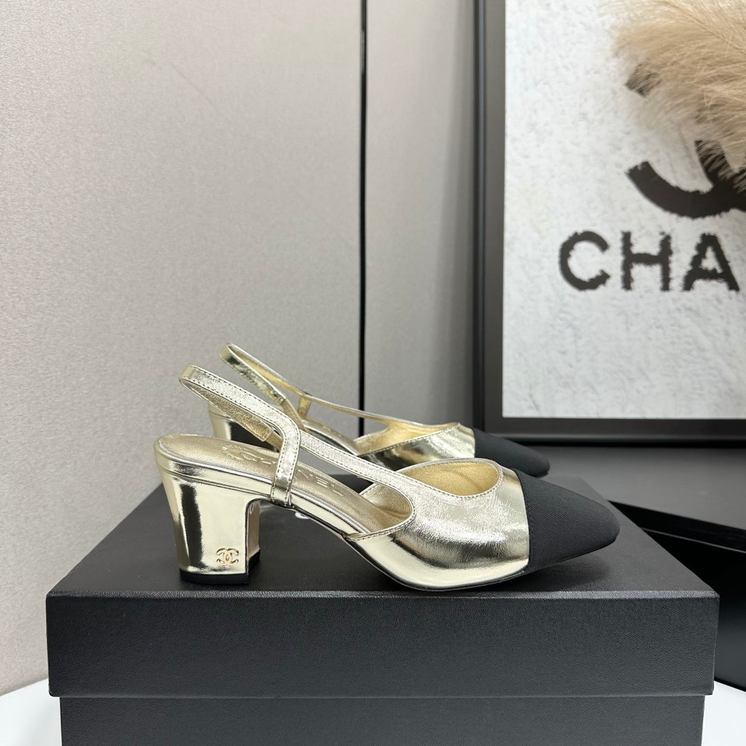 Chanel Classic Two-Tone Slingback Shoes