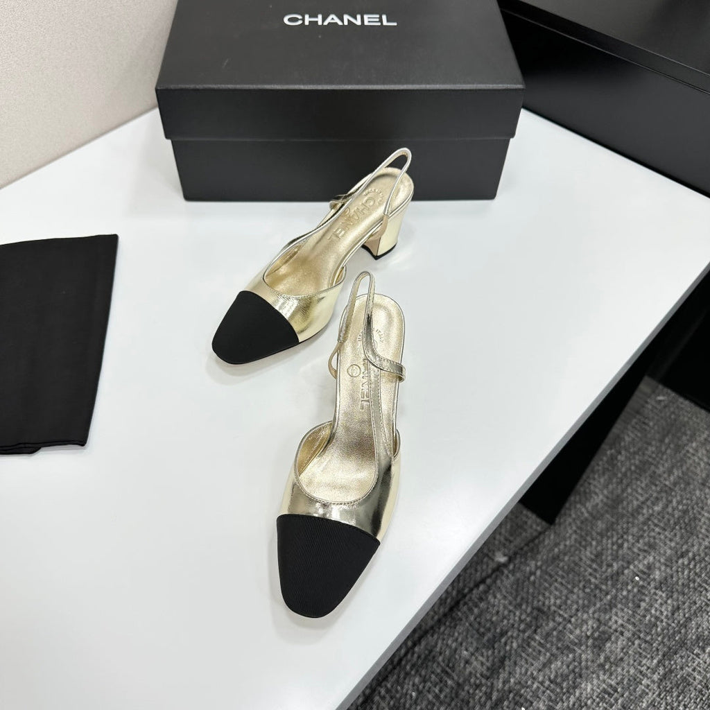 Chanel Classic Two-Tone Slingback Shoes