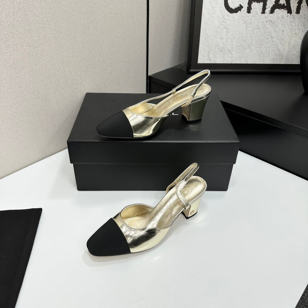 Chanel Classic Two-Tone Slingback Shoes