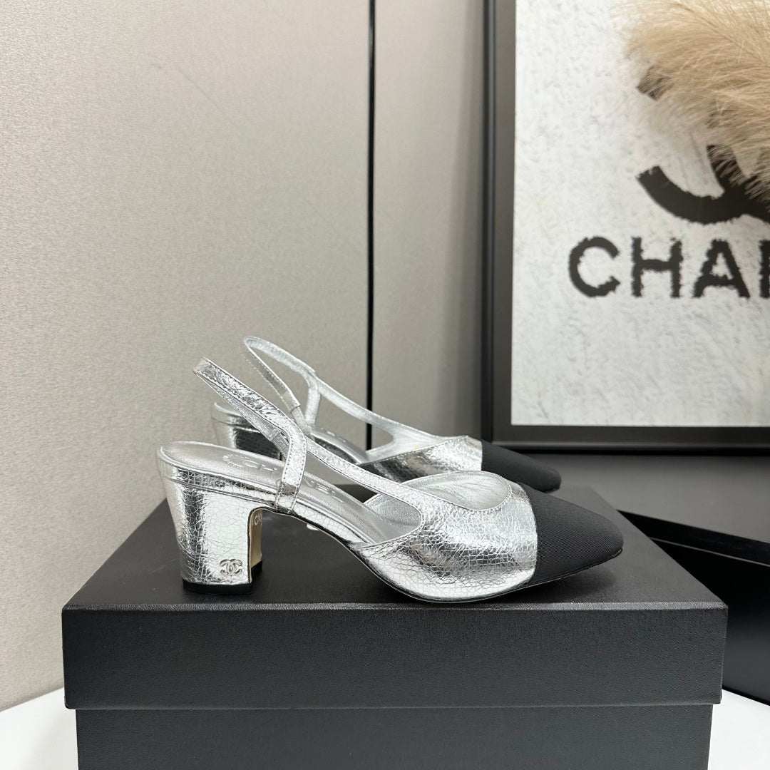 Chanel Classic Two-Tone Slingback Shoes